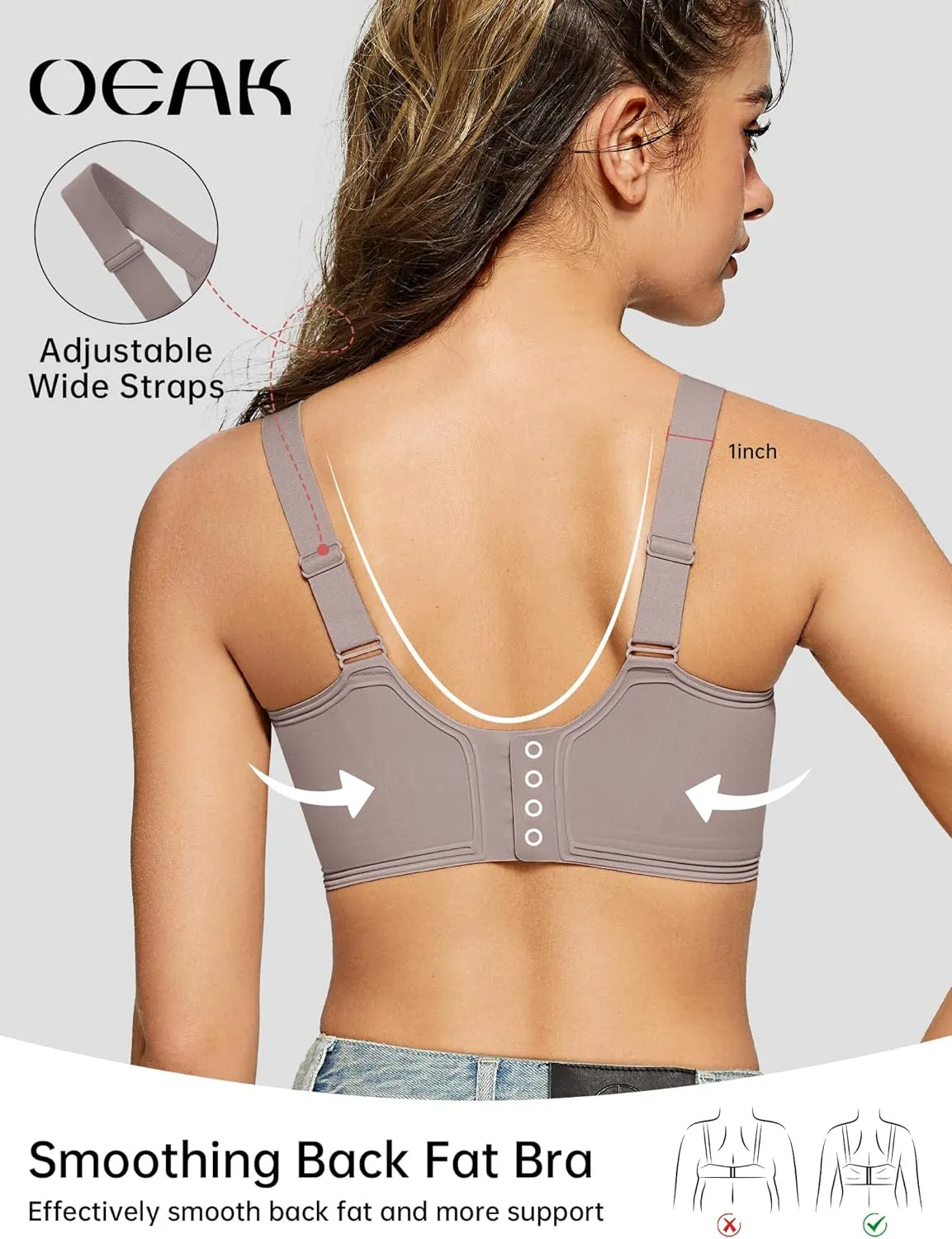 OEAK Womens Seamless Push Up Bras No Underwire Full Coverage Comfortable Bra V Neck Bralettes Wireless Everyday Bra