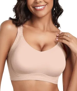 OEAK Womens Seamless Push Up Bras No Underwire Full Coverage Comfortable Bra V Neck Bralettes Wireless Everyday Bra