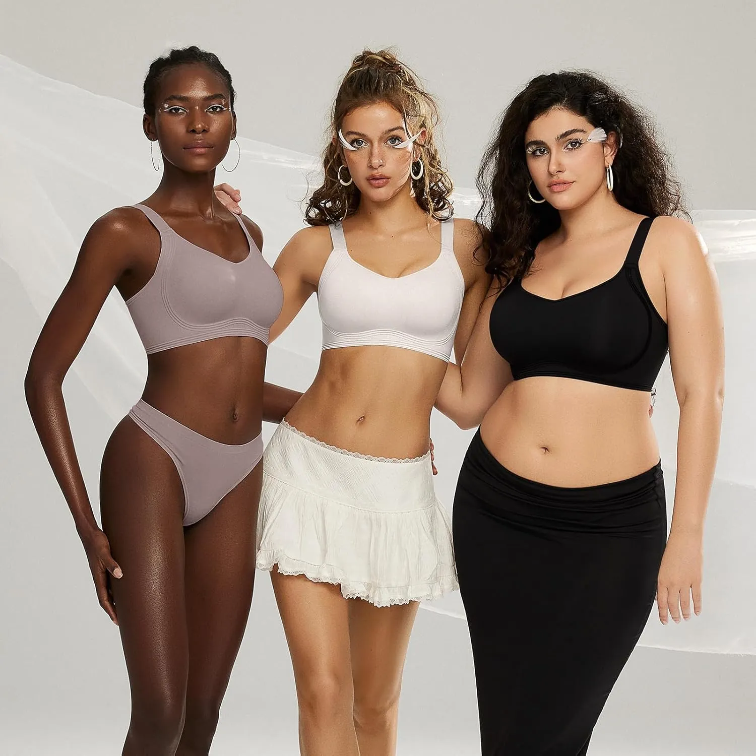 OEAK Womens Seamless Push Up Bras No Underwire Full Coverage Comfortable Bra V Neck Bralettes Wireless Everyday Bra