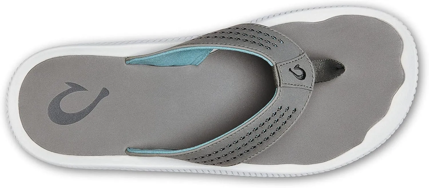OLUKAI Ulele Men's Beach Sandals, Water Resistant Flip Flops, Arch Support & Comfort Fit, Lightweight & Durable, Enhanced Grip & Traction
