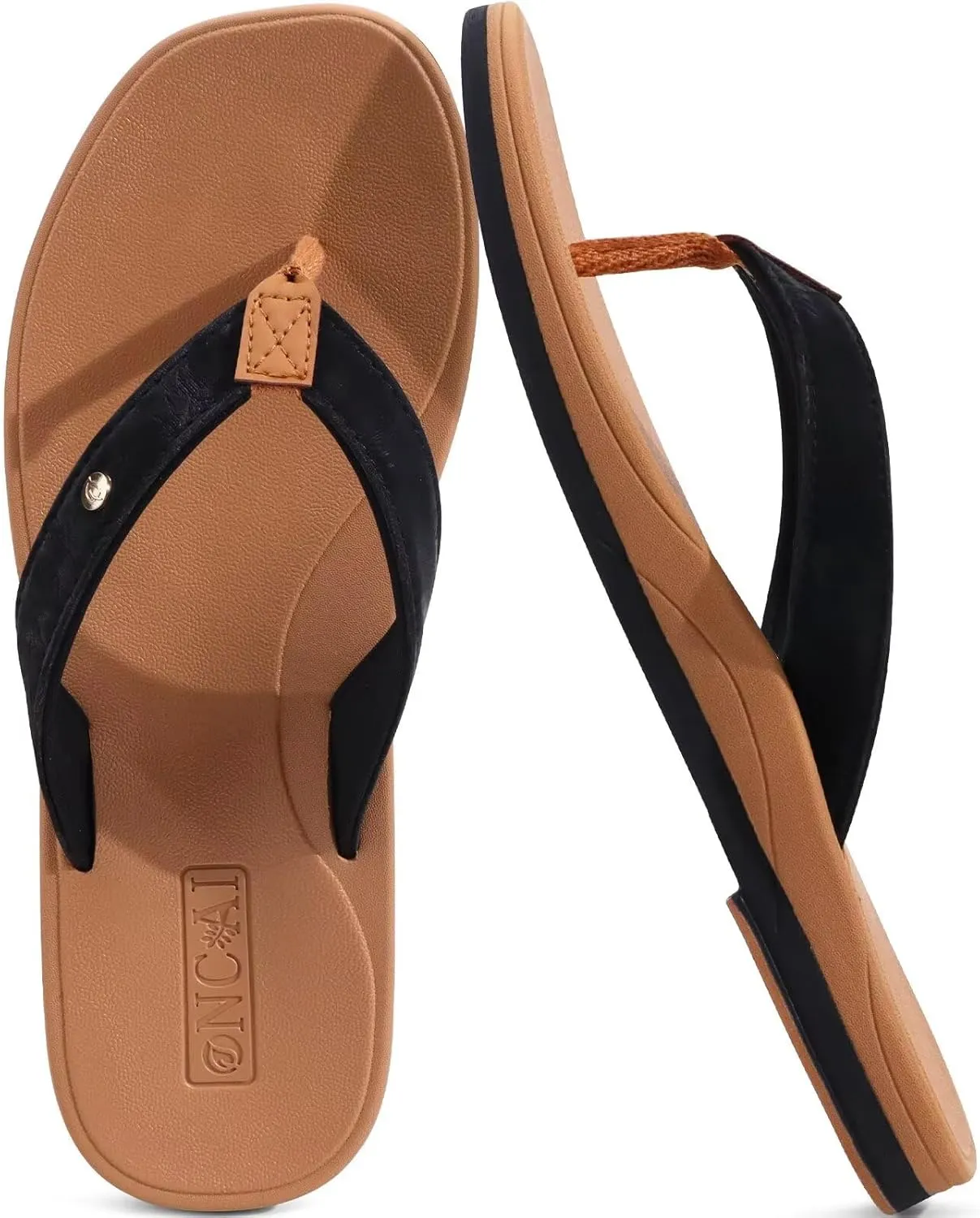 ONCAI Womens Cushion Flip Flops Women's Soft Comfortable Flip Flop Fashion Summer Beach Cute Lightweight Sandals for Woman Size 6-11