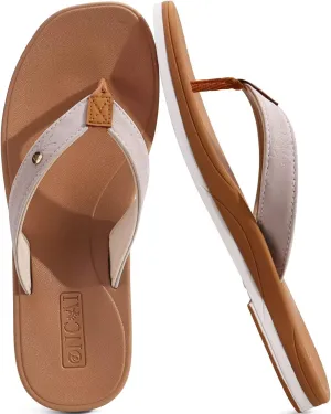 ONCAI Womens Cushion Flip Flops Women's Soft Comfortable Flip Flop Fashion Summer Beach Cute Lightweight Sandals for Woman Size 6-11