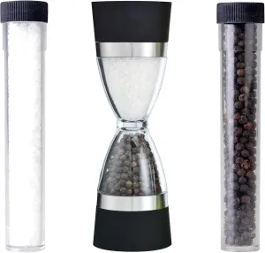 Orii 2-in-1 Hourglass Salt and Pepper Grinder Set, Clear