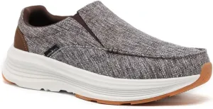 OrthoComfoot Men's Orthopedic Outdoor Slip-On Loafers Walking Shoes: Arch Support Plantar Fasciitis Sneakers, Comfort Classic Canvas Shoes for Foot and Heel Pain