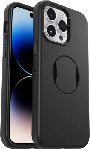 OtterBox iPhone 14 Pro Max OtterGrip Symmetry Series Case - Black, Built-in Grip, Sleek case, Snaps to MagSafe, Raised Edges Protect Camera & Screen