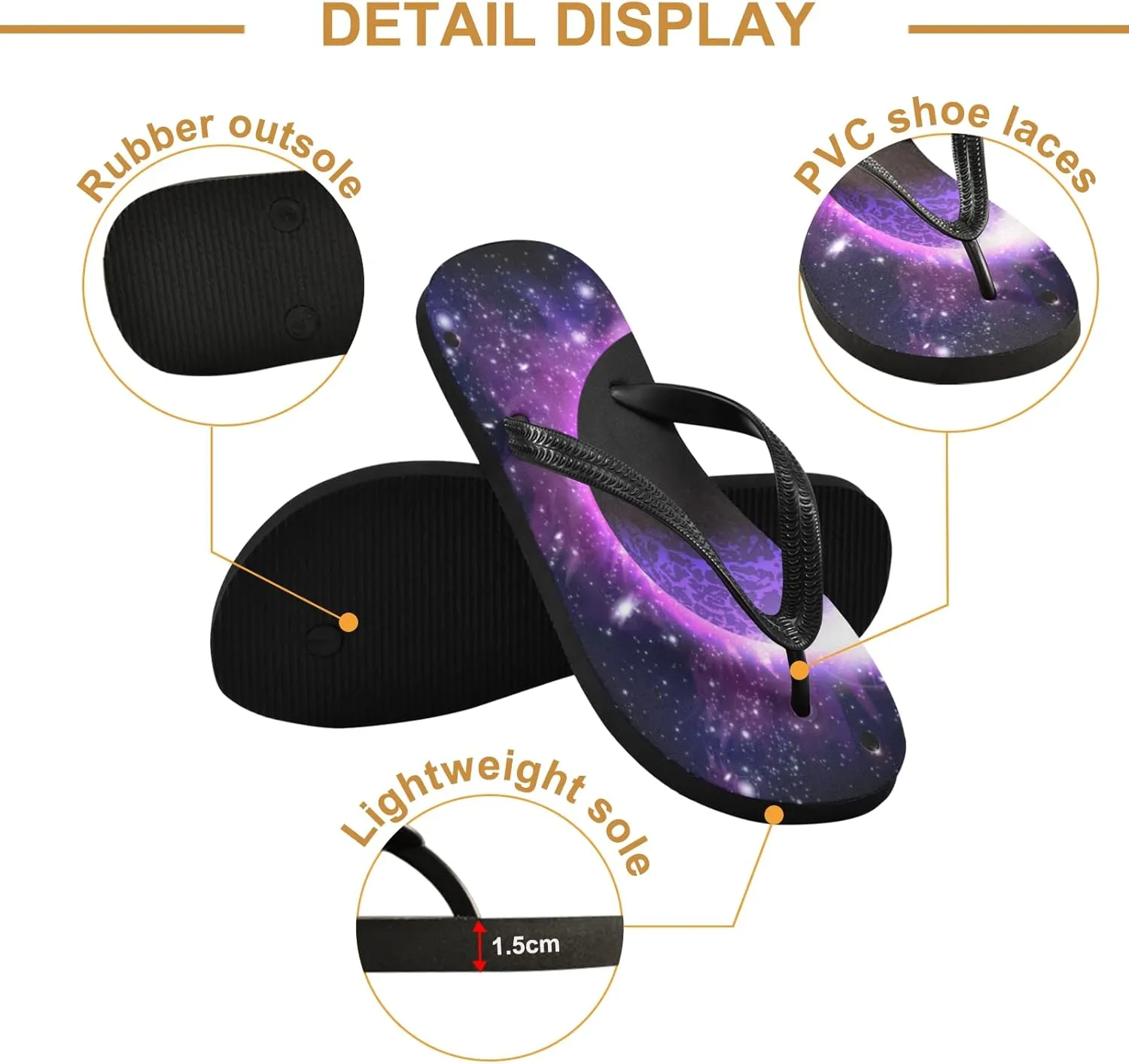 Out Space Burning Planet Sky and Stars Womens Flip Flops The Universe Planet Milky Way Summer Beach Sandals Casual Thong Slippers Comfortable Shower Slippers Non Slip Water Sandals shoes M