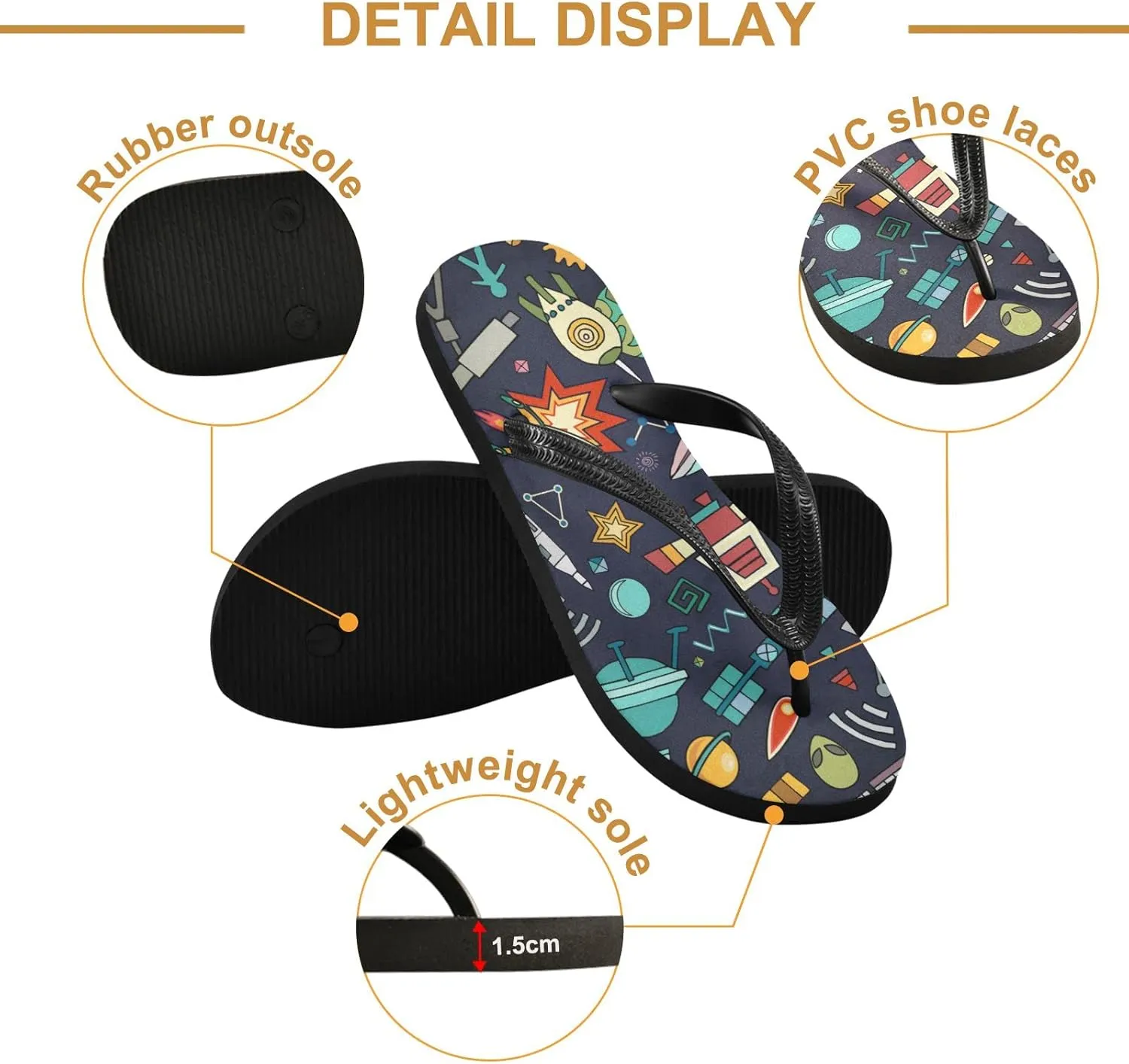 Oyihfvs Flip Flops Flip Sandal Home Slippers Hotel Spa Bedroom for Men Women XS-XXL