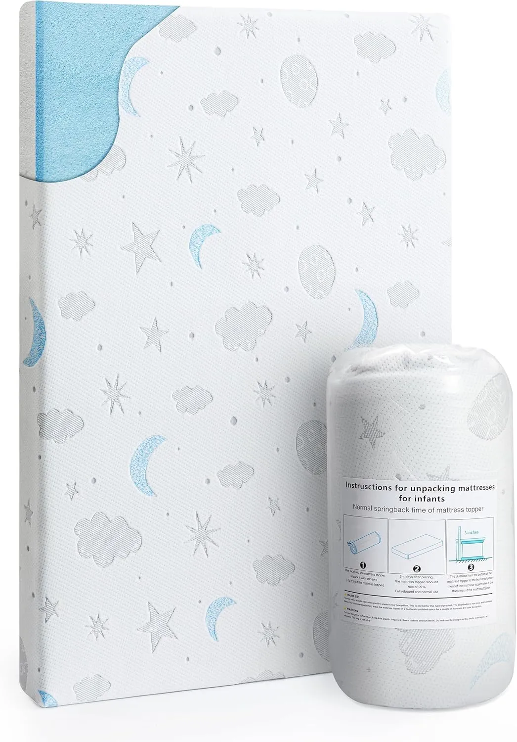 Pack and Play Mattress 38x26'' Breathable Soft Plush Memory Foam for Baby Toddler Travel Includes Removable Washable Cover Fits Play Pen Playard Pack n Play Mattress Topper Pad