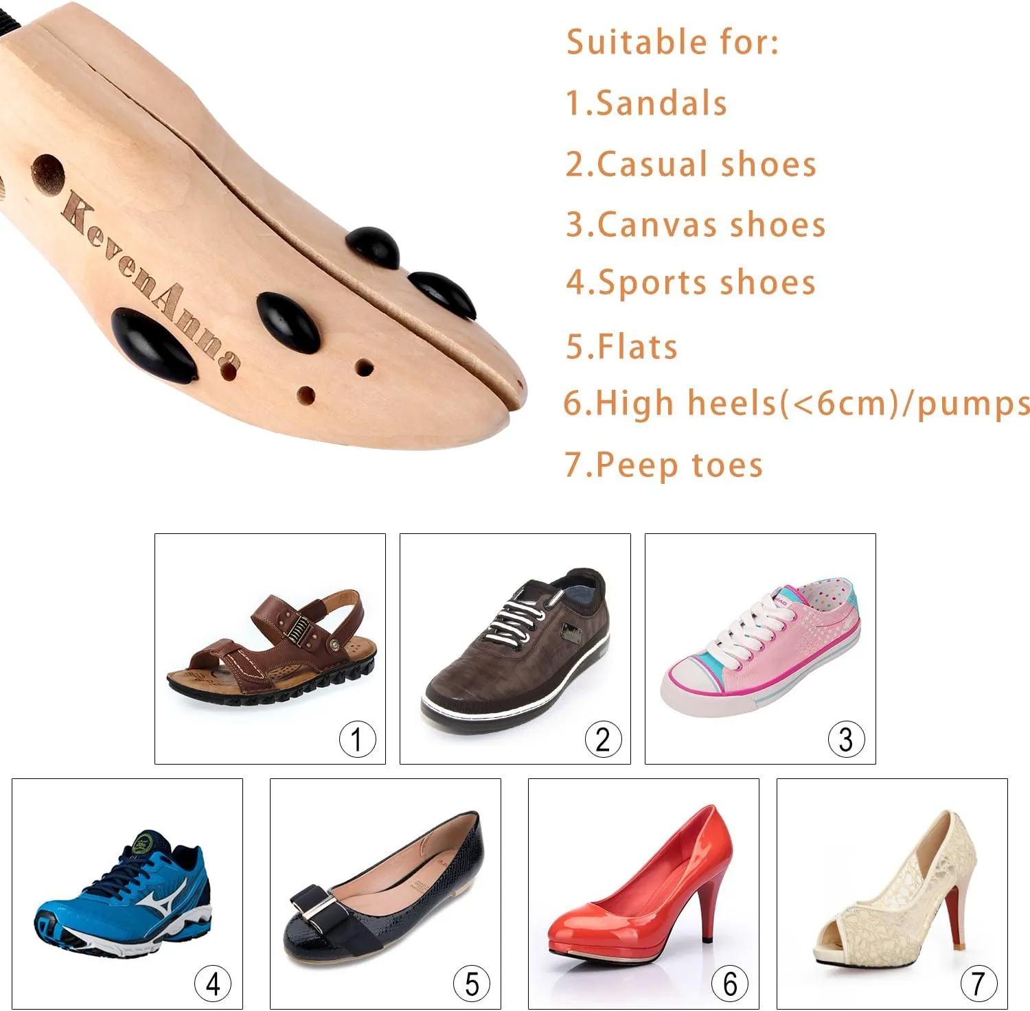 Pair of Premium Professional 4-way Shoe Trees, Shoe Stretcher for Men or Women