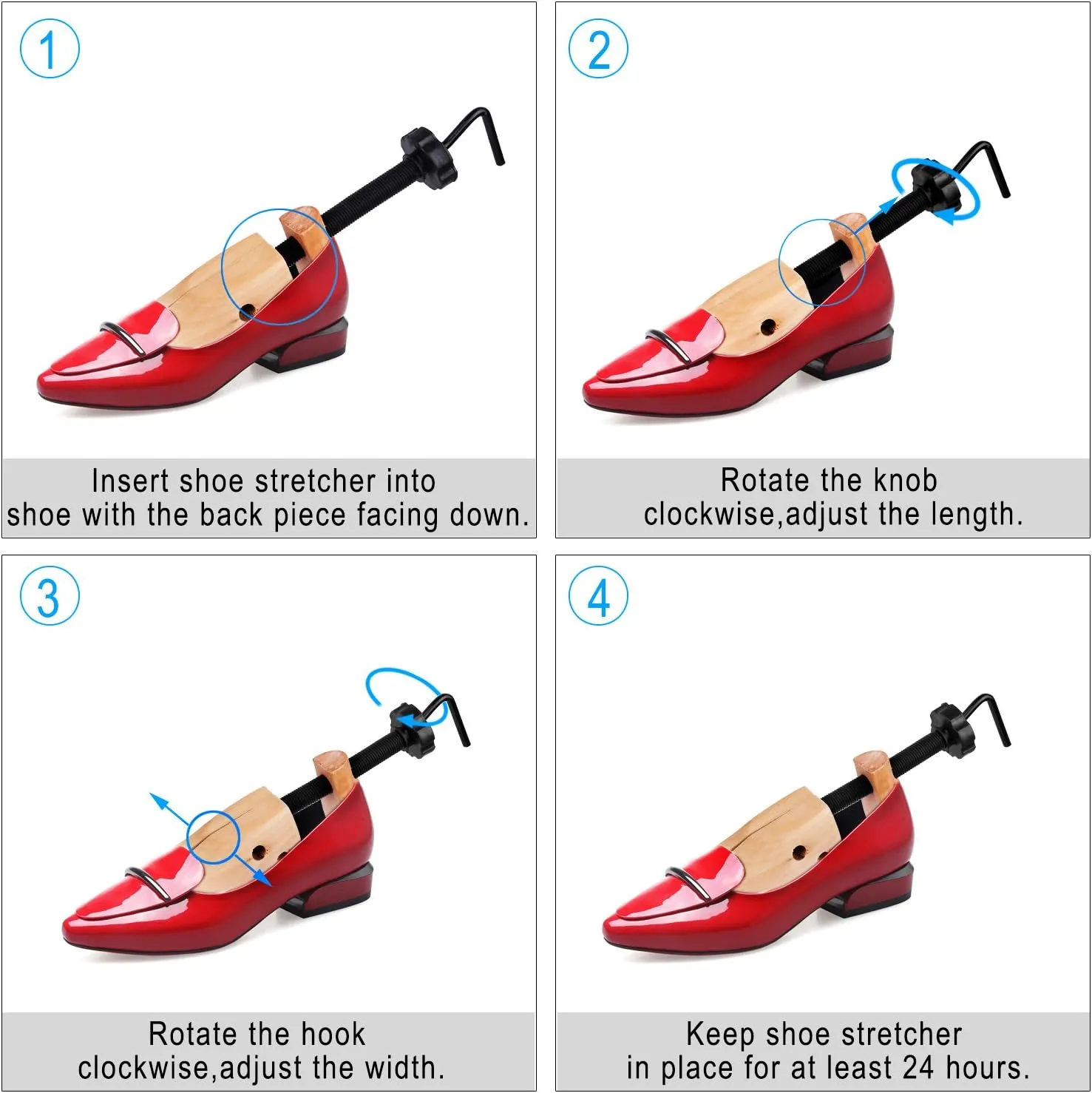 Pair of Premium Professional 4-way Shoe Trees, Shoe Stretcher for Men or Women
