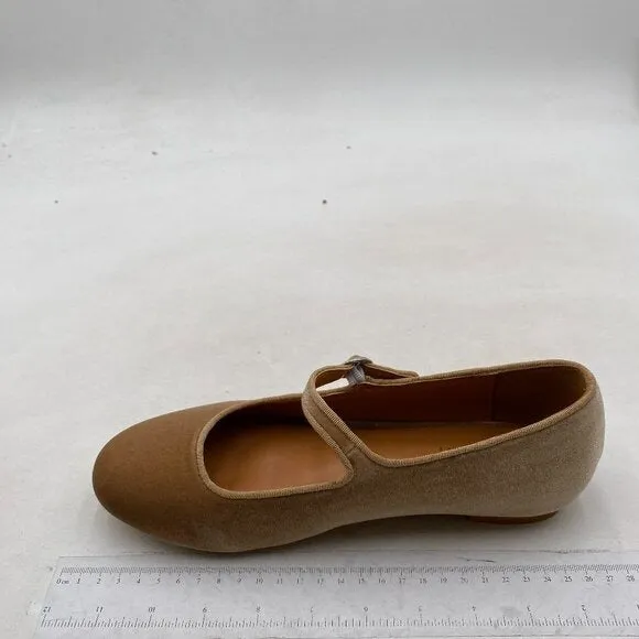 Pazzion Khaki Round Toe Mary Janes Comfortable Strap Buckled Ballet Flat Vintage