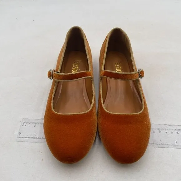 Pazzion Women's Closed Round Toe Mary Janes Comfortable Strap Buckled Goldenrod