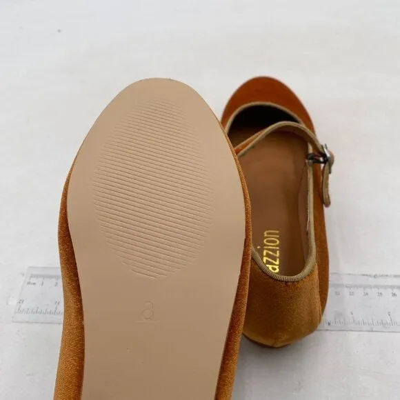 Pazzion Women's Closed Round Toe Mary Janes Comfortable Strap Buckled Goldenrod
