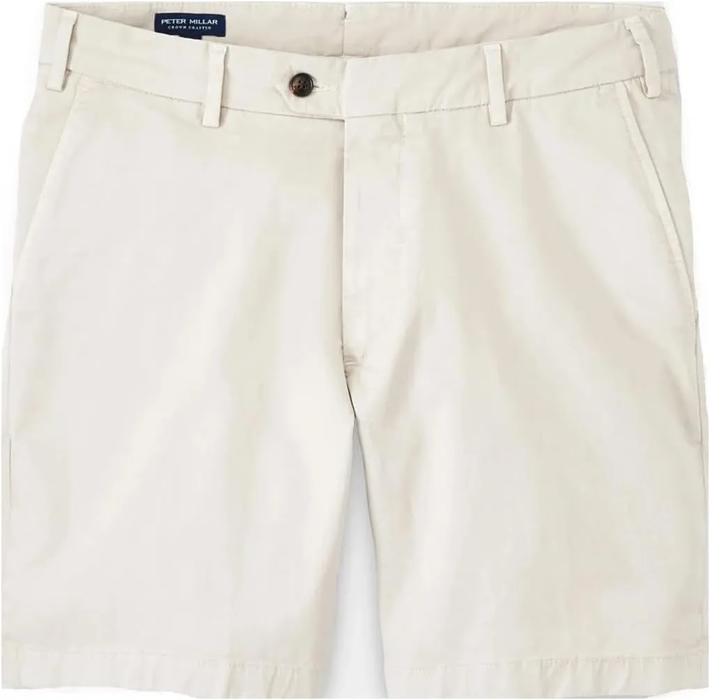 PETER MILLAR Crown Crafted Concorde Garment-Dyed Short in Stone, Size 40