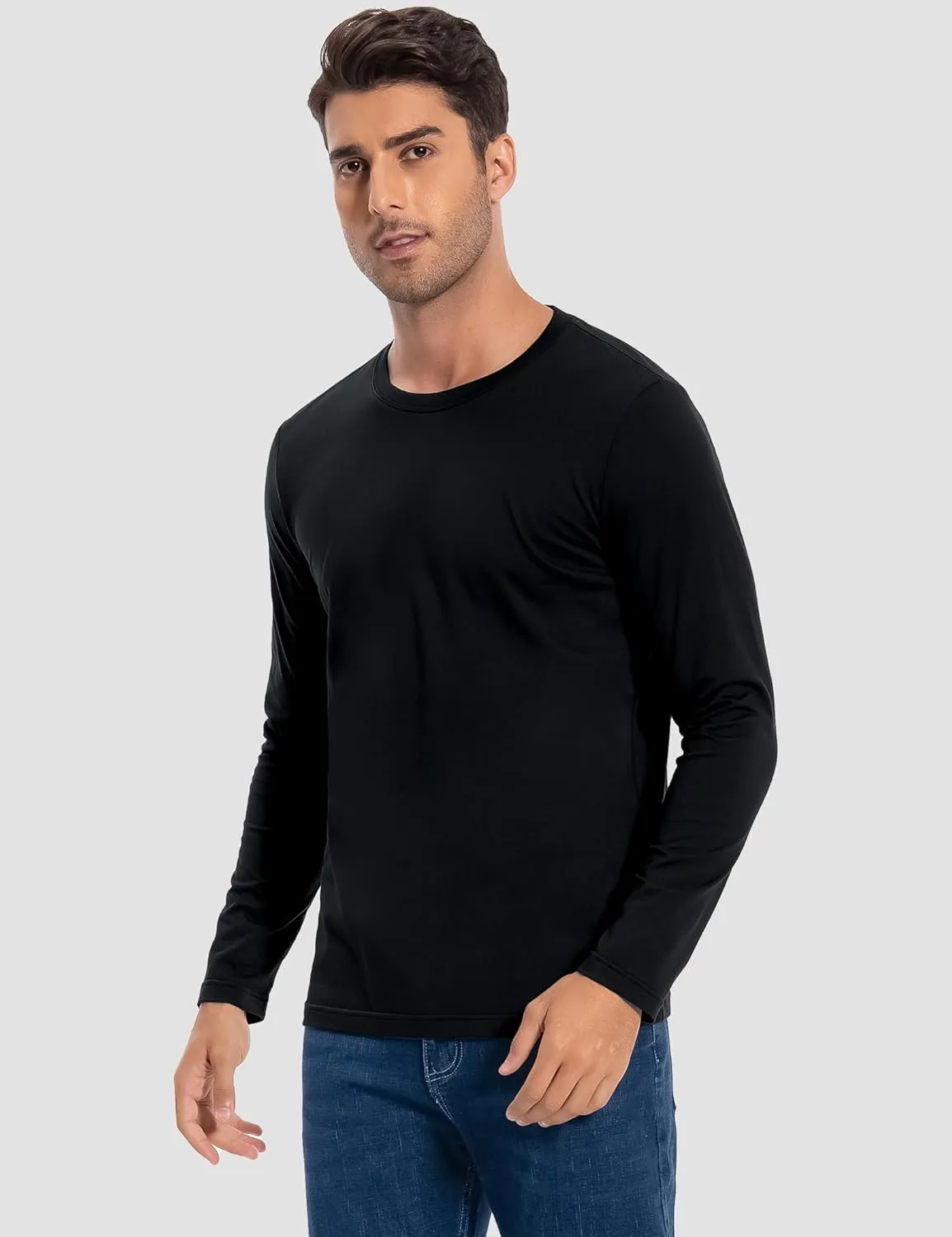 Pioneer Camp Mens T Shirts Cotton Casual Crew Neck Short/Long Sleeve Basic Heavyweight Soft Plain Tees Classic Fit Tshirts
