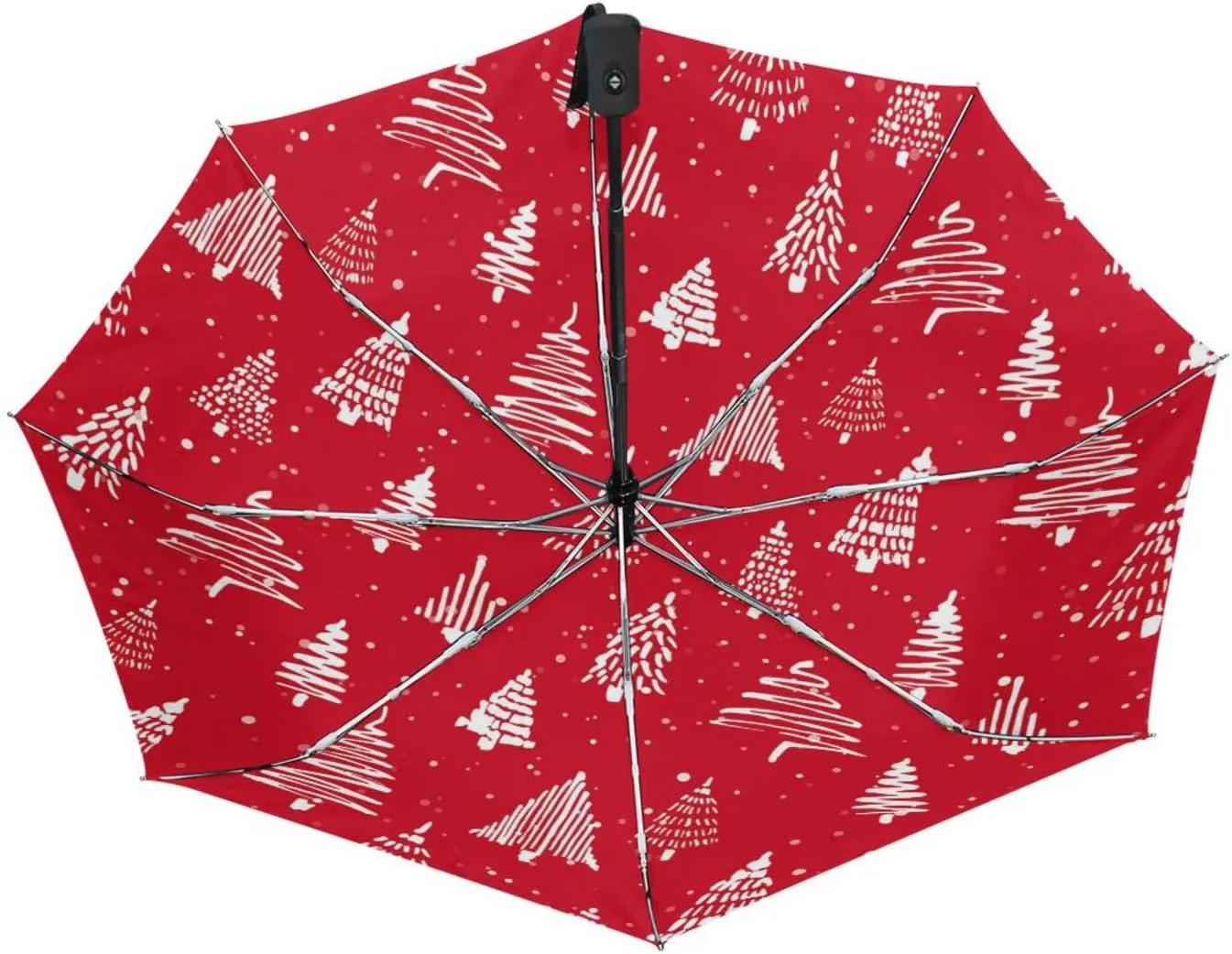 Poeticcity Automatic Folding UPF 50  Anti-UV Rain Umbrella, Auto Open/Close 3 Folds Sun Parasol Canopy Windproof Compact Travel Umbrella