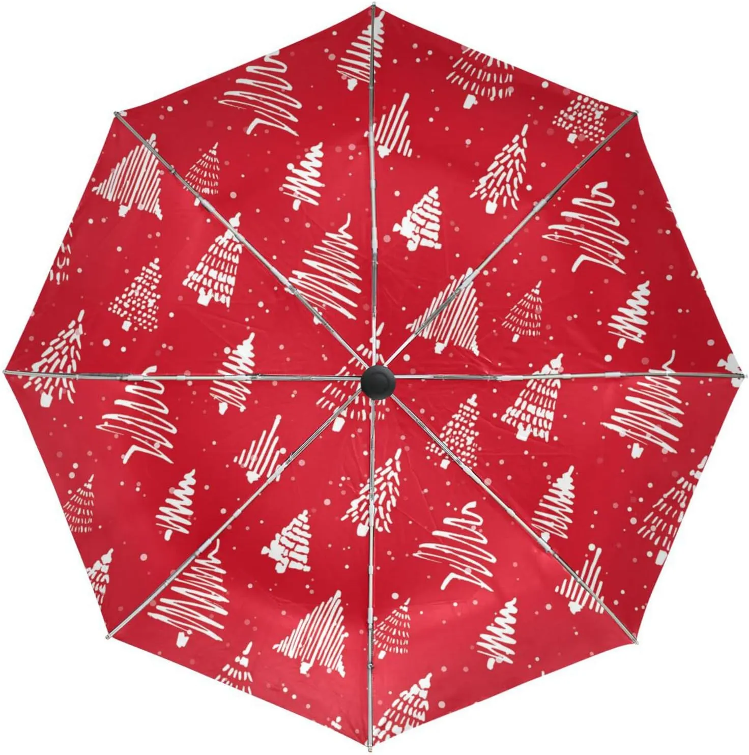 Poeticcity Automatic Folding UPF 50  Anti-UV Rain Umbrella, Auto Open/Close 3 Folds Sun Parasol Canopy Windproof Compact Travel Umbrella