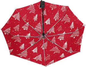 Poeticcity Automatic Folding UPF 50  Anti-UV Rain Umbrella, Auto Open/Close 3 Folds Sun Parasol Canopy Windproof Compact Travel Umbrella