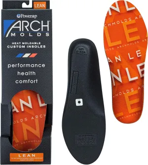 Powerstep Archmolds Lean Orthotic Insoles, Heat Moldable Shoe Inserts for Slim Cushioning and Full Support, Orange