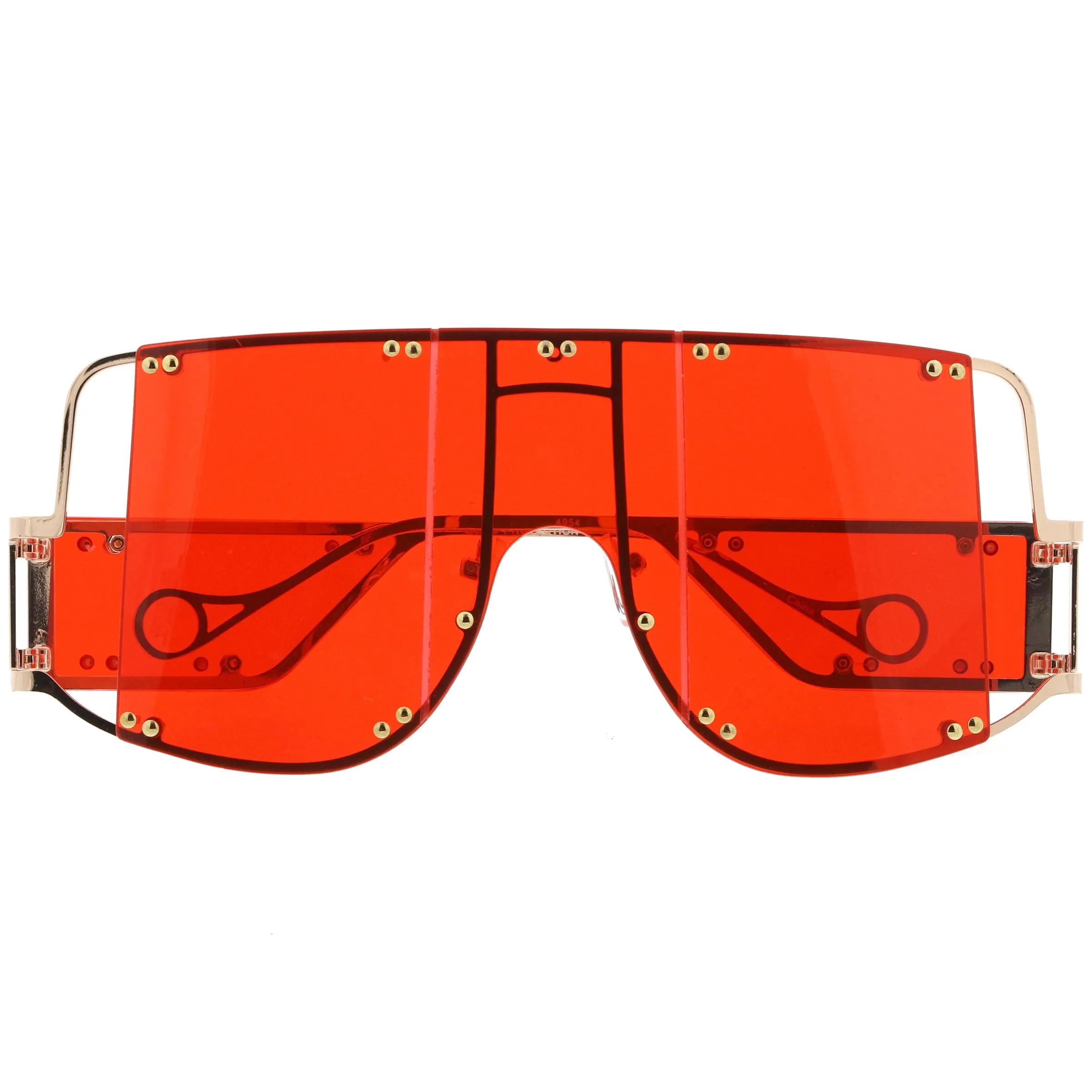 Premium High Fashion Rimless 5-Panel Color Lens Shield Sunglasses D095