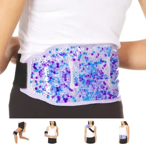 Premium Hot Cold Gel Bead Ice Pack by FOMI Care | Cool Compress for Lower Back, Shoulder, Knee, Bicep, Stomach | Coccyx, Sciatica, Tailbone Pain Relief | Flexible, Reusable Heating Pad | (Purple)