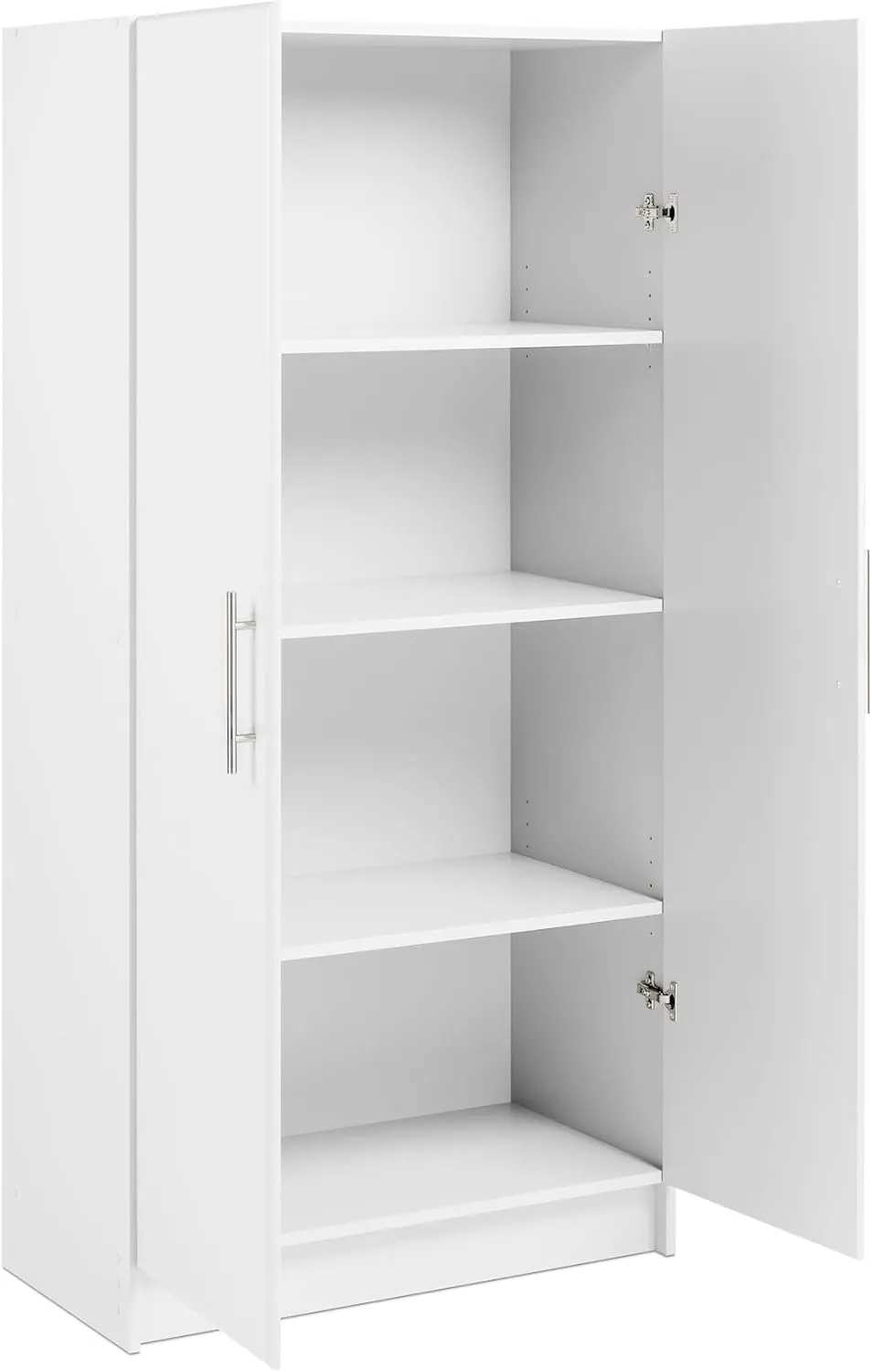 Prepac Elite Tall Garage Storage Cabinet & Pantry Storage Cupboard, 2-Door Freestanding Bathroom or Pantry Cabinet with Adjustable Shelves, 16" D x 32" W x 65" H, White
