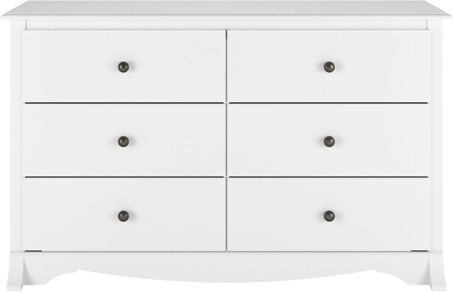 Prepac Sonoma 6 Drawer Dresser for Bedroom, Wide Chest of 6 Drawers, Bedroom Furniture, Ideal for Clothes Storage and Organization, 17.5"D x 48"W x 29"H, White