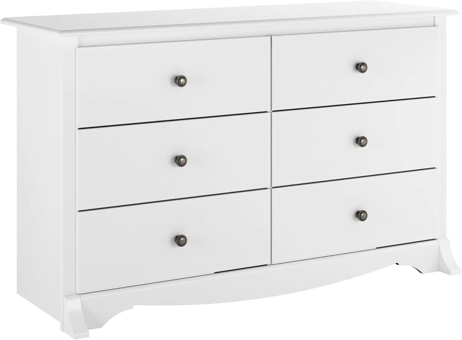 Prepac Sonoma 6 Drawer Dresser for Bedroom, Wide Chest of 6 Drawers, Bedroom Furniture, Ideal for Clothes Storage and Organization, 17.5"D x 48"W x 29"H, White
