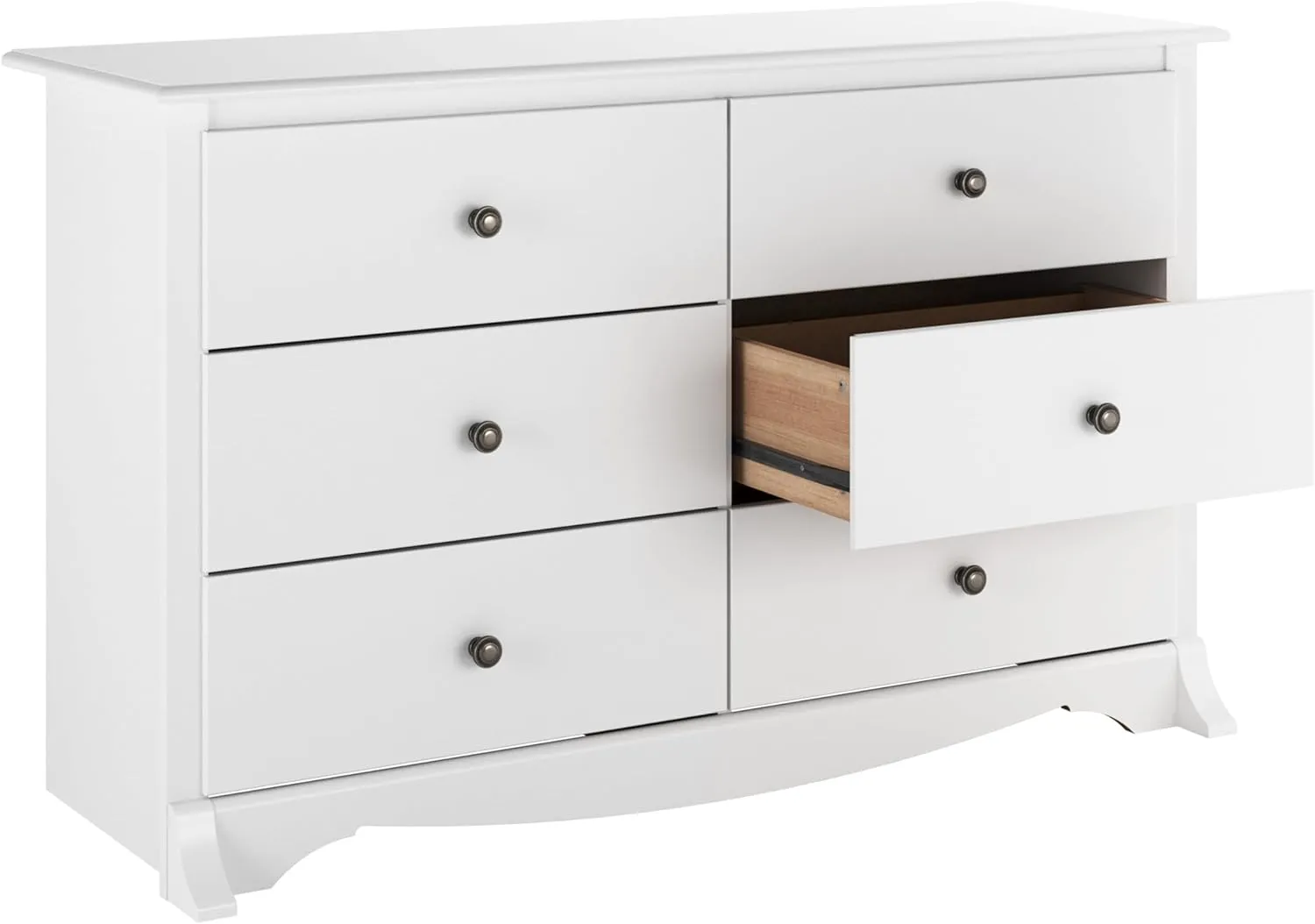 Prepac Sonoma 6 Drawer Dresser for Bedroom, Wide Chest of 6 Drawers, Bedroom Furniture, Ideal for Clothes Storage and Organization, 17.5"D x 48"W x 29"H, White