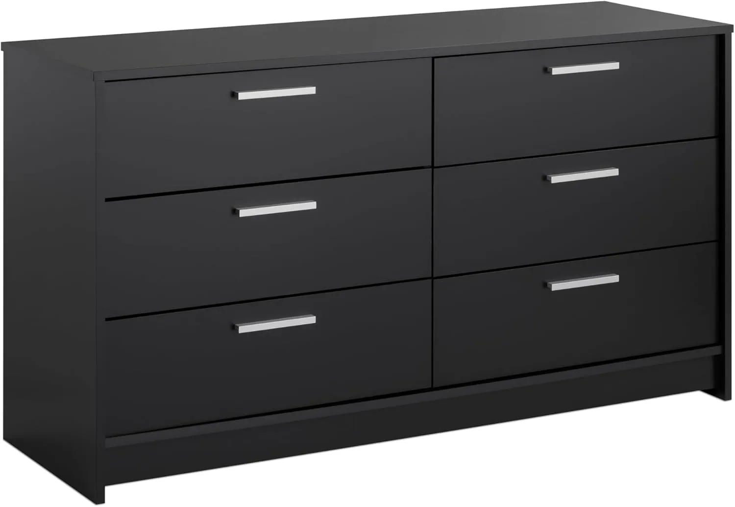 Prepac Studio Essentials Dresser, Black Dresser for Bedroom, Chest of Drawers with 6 Drawers 17.5" D X 52.5" W x 28.5" H
