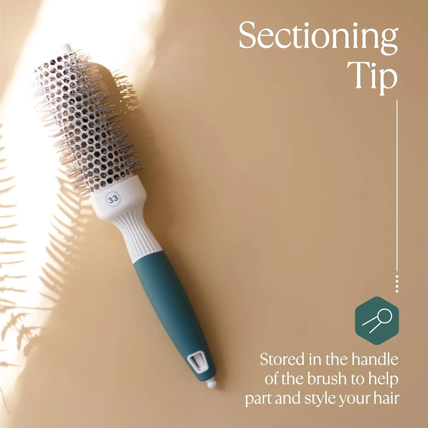 Professional Round Brush for Blow Drying - Small Ceramic Ionic Thermal Barrel Brush for Sleek, Precise Heat Styling and Salon Blowout - Lightweight Round Hair Brush (Barrel 1.3 inch, Bristle 2 Inch)