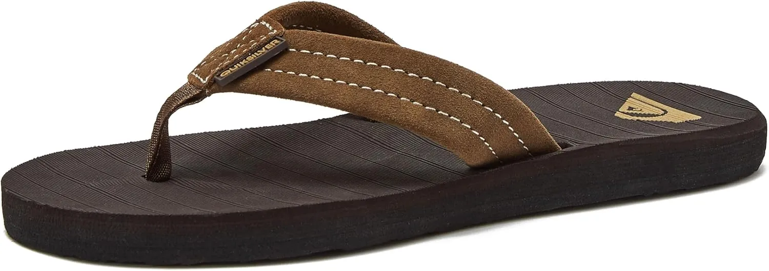 Quiksilver Boy's Carver Suede Fixed Strap Kids Flip Flop Youth Sandal
