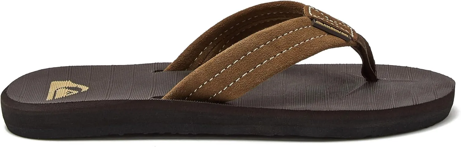 Quiksilver Boy's Carver Suede Fixed Strap Kids Flip Flop Youth Sandal