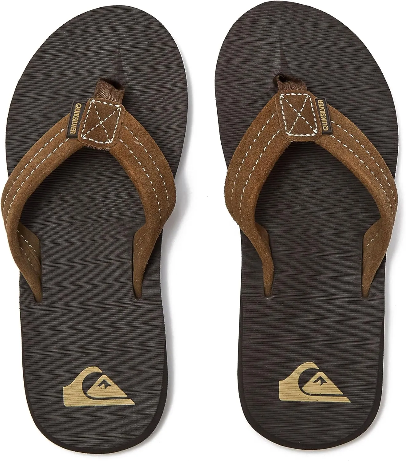 Quiksilver Boy's Carver Suede Fixed Strap Kids Flip Flop Youth Sandal
