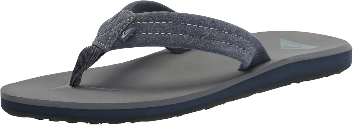 Quiksilver Men's Carver Suede Core 3 Point Flip Flop Athletic Sandal
