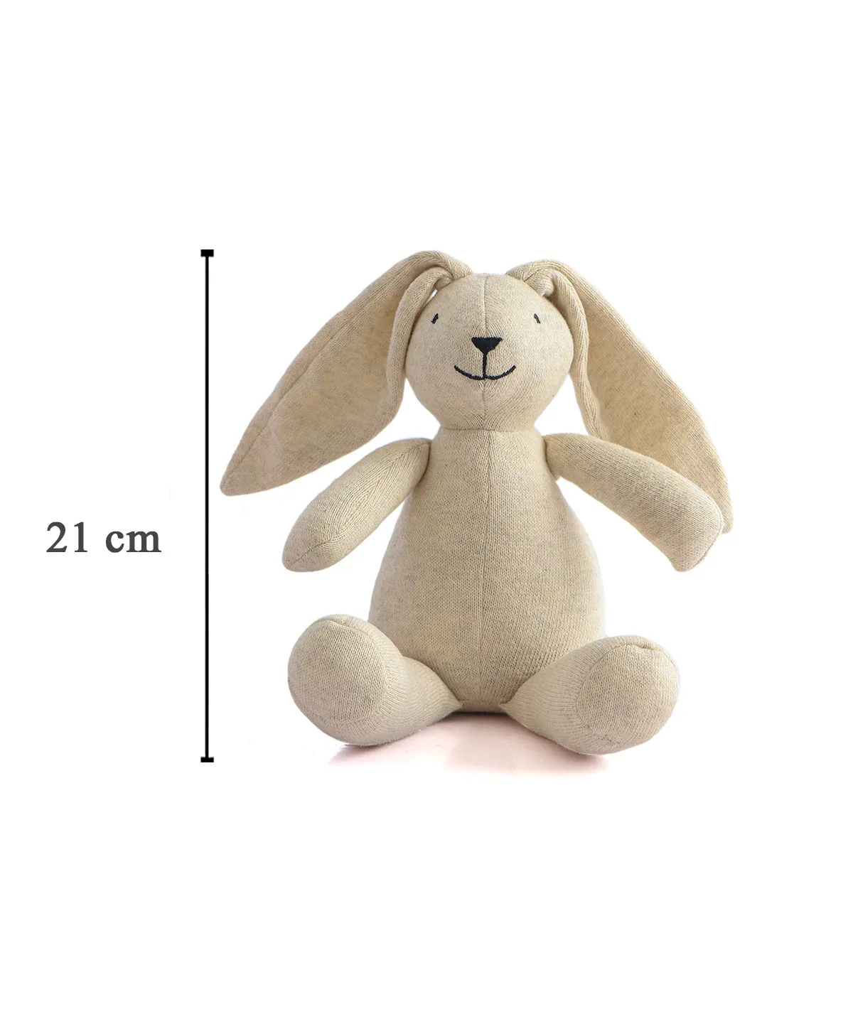 Rabbit Natural Melange 100% Cotton Knitted Stuffed Soft Toy for Babies / Kids