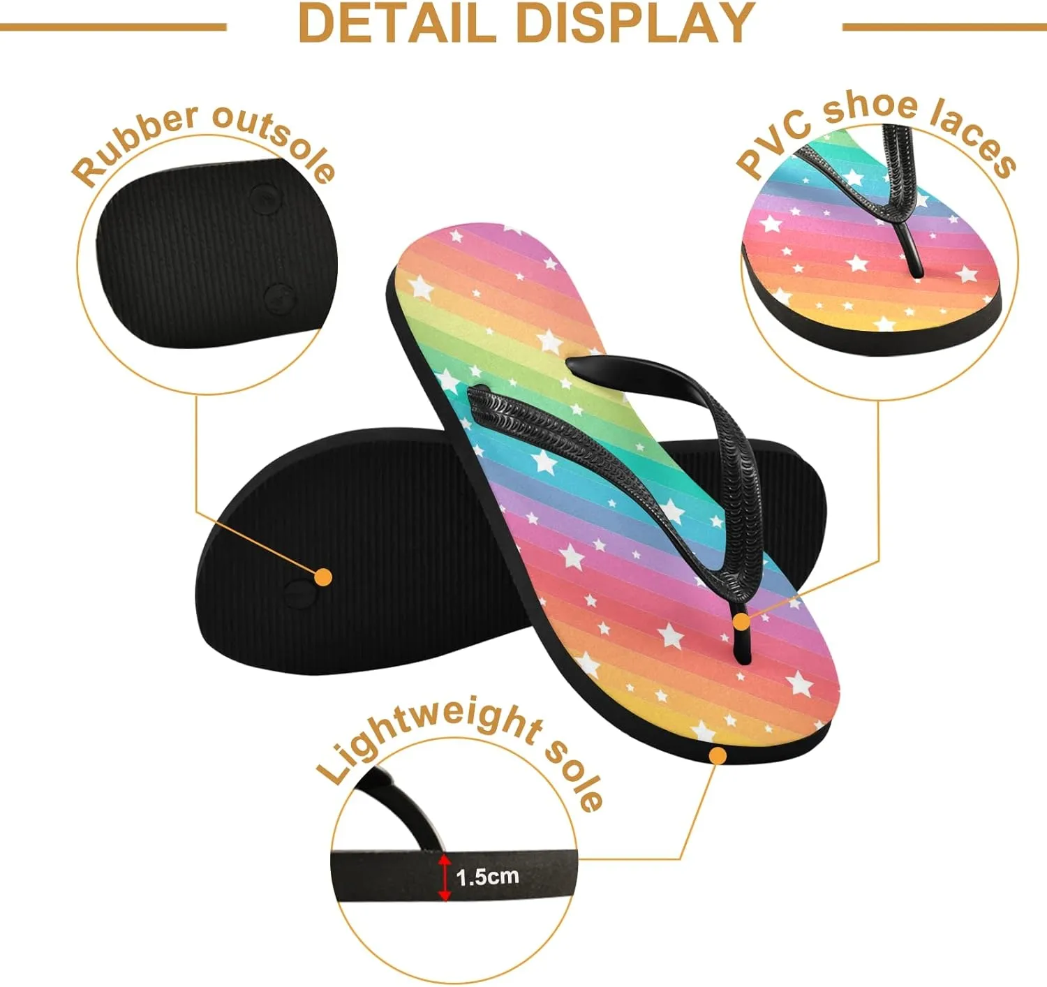Rainbow Galaxy Unicorn Mermaid Womens Flip Flops Nebula Funny Stars Summer Beach Sandals Casual Thong Slippers Comfortable Shower Slippers Non Slip Water Sandals shoes XXL