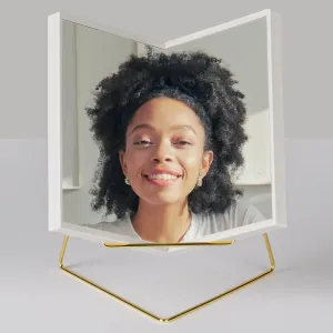 Realme V Non-Reversing Mirror & Stand Set – True Image, Unmatched Precision, Calibration Free, Angle Adjustable, Slim Design for Makeup Vanity, 9'' Non-Reversing Mirror with Stand