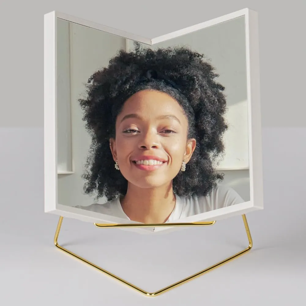 Realme V Non-Reversing Mirror & Stand Set – True Image, Unmatched Precision, Calibration Free, Angle Adjustable, Slim Design for Makeup Vanity, 9'' Non-Reversing Mirror with Stand