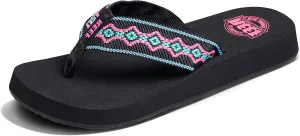 Reef Women's Sandy Flip-Flop, Black Neon, 9