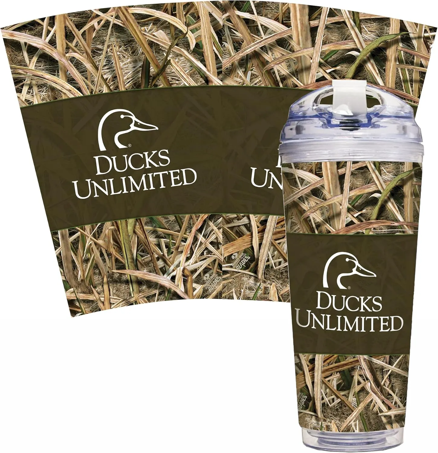 Rico Industries Wildlife 24oz Acrylic Tumbler with Hinged Lid, Officially Licensed Double Wall Tumbler with Straw