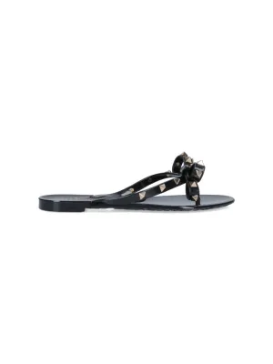 'Rockstud' Flip-Flop Sandals – Black