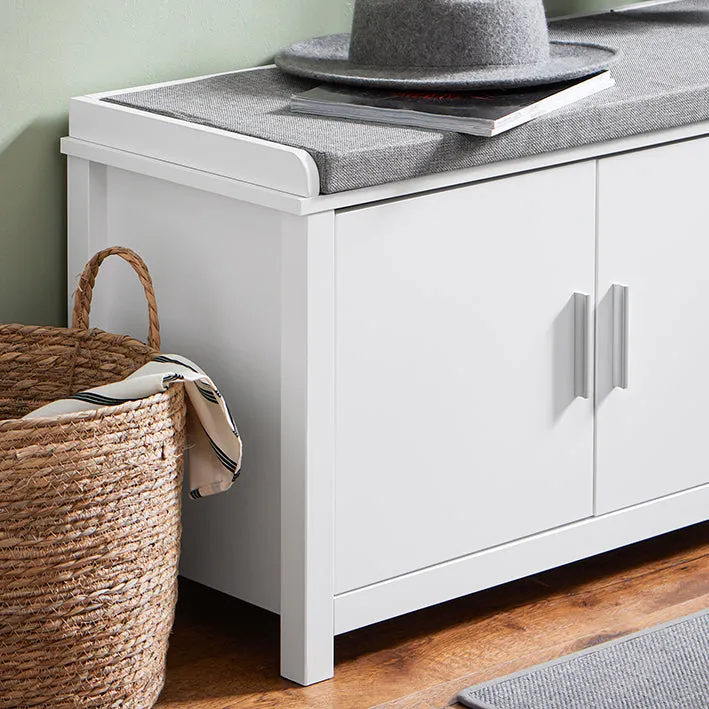 Rootz Shoe Storage Bench - Shoe Rack - Organizer - Comfortable Cushion - 110x45x40cm