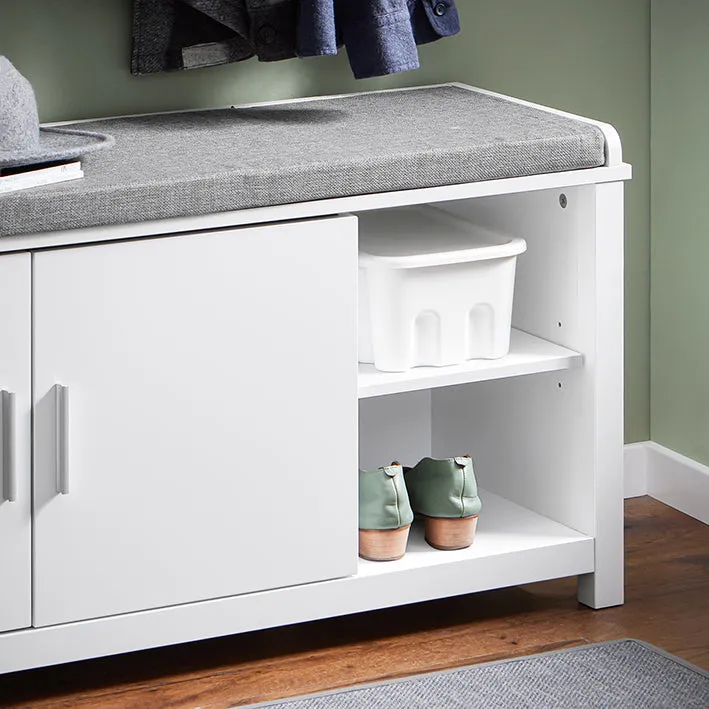 Rootz Shoe Storage Bench - Shoe Rack - Organizer - Comfortable Cushion - 110x45x40cm