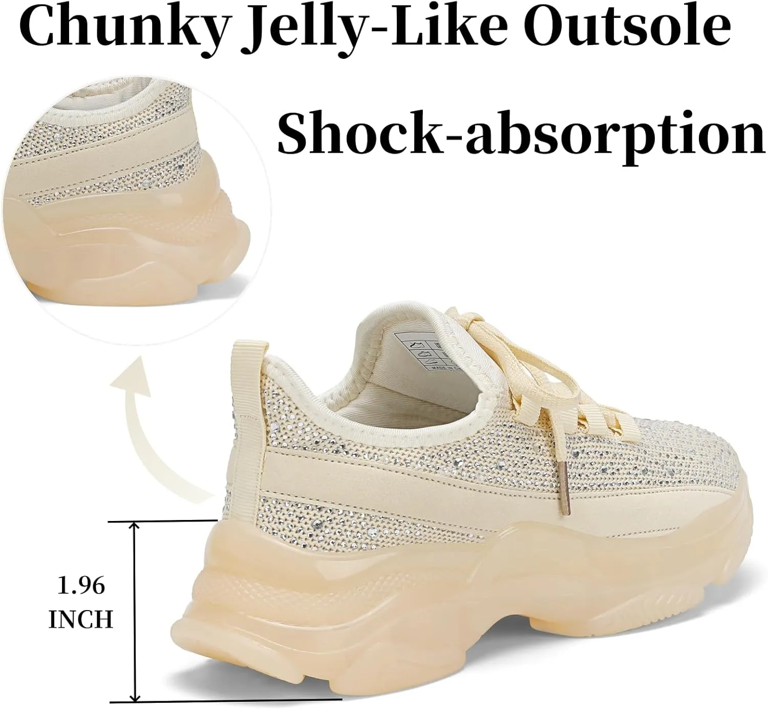 Running Shoes for Women Fashion Rhinestone Sneakers Womens Walking Shoes Comfortable Chunky Ladies Tennis Shoe