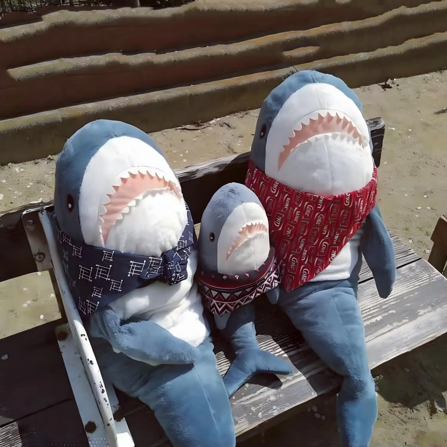 Ryttir 3 Pack 17 Inch Big Shark Stuffed Animal,Soft Shark Plush Chubbier Stuffed Shark Décor Fuzzy Shark Pillow,Perfect Stress Relief Shark Gifts for Women Kids