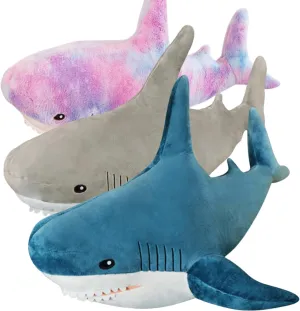 Ryttir 3 Pack 17 Inch Big Shark Stuffed Animal,Soft Shark Plush Chubbier Stuffed Shark Décor Fuzzy Shark Pillow,Perfect Stress Relief Shark Gifts for Women Kids