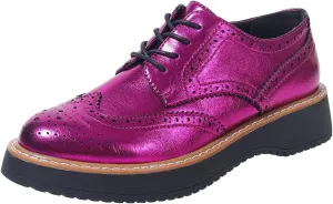 SACFOF Oxford Shoes for Women Round Toe Wingtips Brogues Lace up Platform Loafers Business Casual Office Dress Shoes