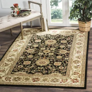 SAFAVIEH Lyndhurst Collection Area Rug - 5'3" x 7'6", Black & Ivory, Traditional Oriental Design, Non-Shedding & Easy Care, Ideal for High Traffic Areas in Living Room, Bedroom (LNH212A)