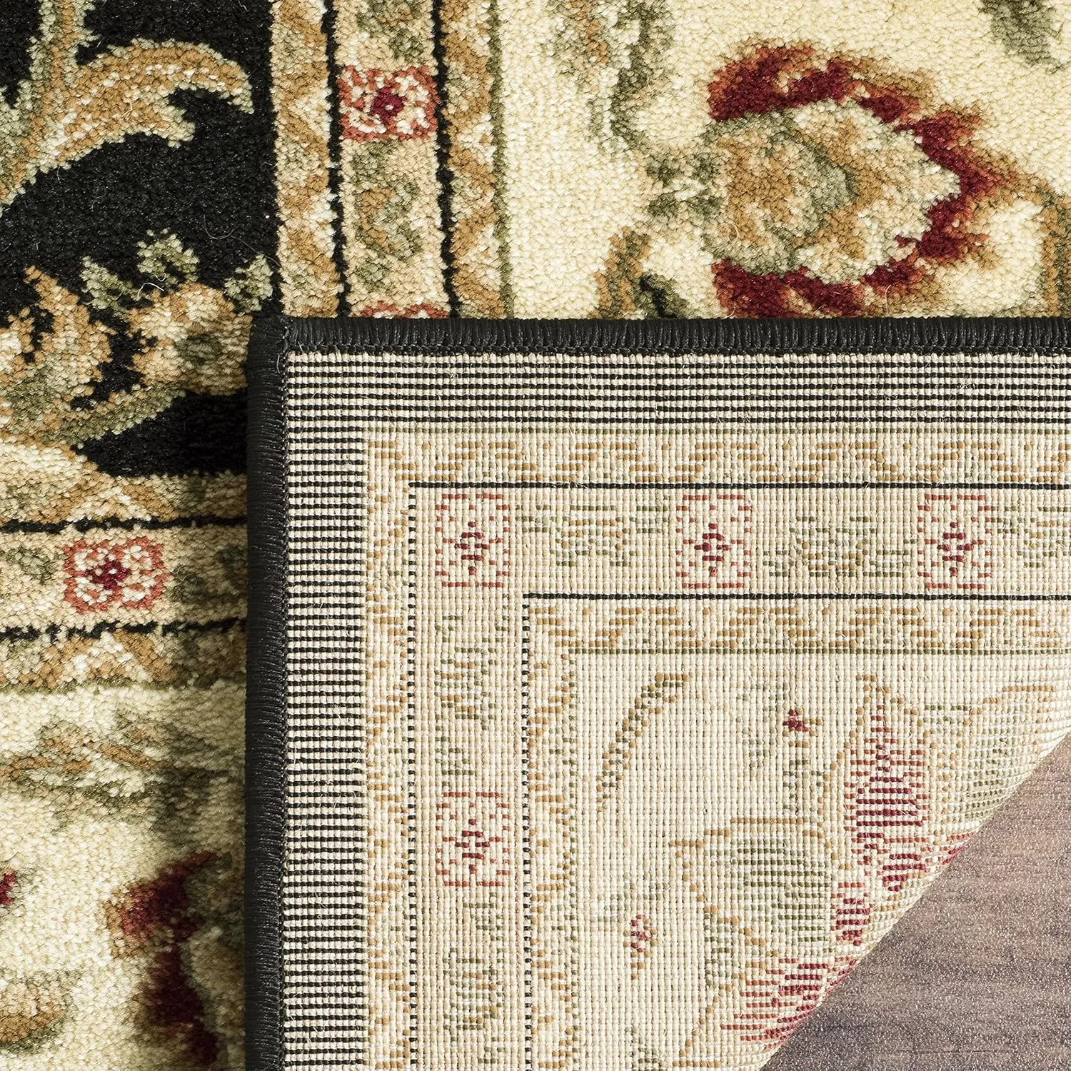 SAFAVIEH Lyndhurst Collection Area Rug - 5'3" x 7'6", Black & Ivory, Traditional Oriental Design, Non-Shedding & Easy Care, Ideal for High Traffic Areas in Living Room, Bedroom (LNH212A)